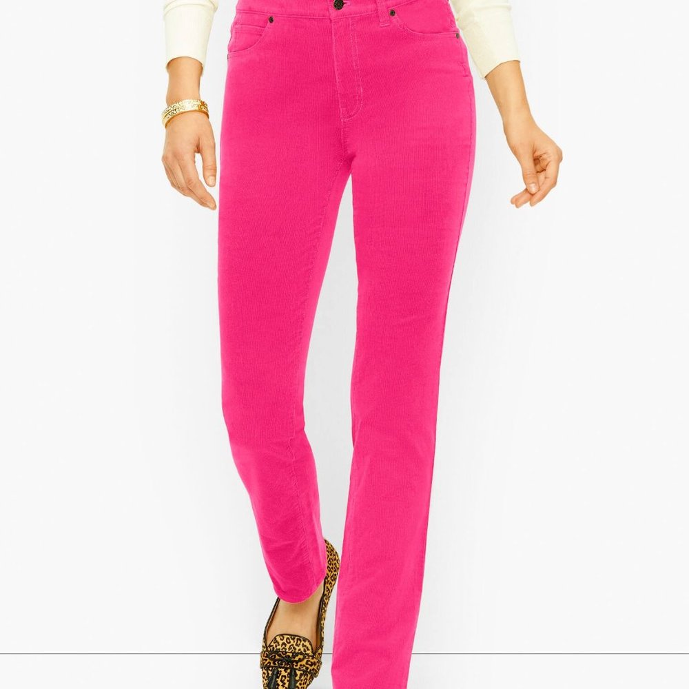 Talbot's Corduroy Pants Spring Pink Straight Leg Cords Misses sz 12